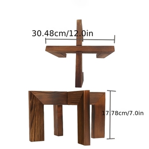Supporto per Piante in Legno Smaltato Stile Fattoria <span class=keywords><strong>con</strong></span> <span class=keywords><strong>Gambe</strong></span> a X per Uso Interno/Esterno in Giardino - Product Image 3