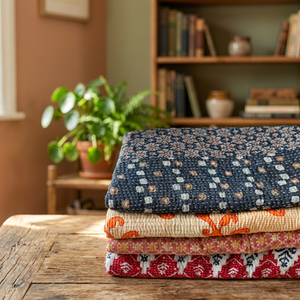 Fait main sari kantha couette - Product Image 3