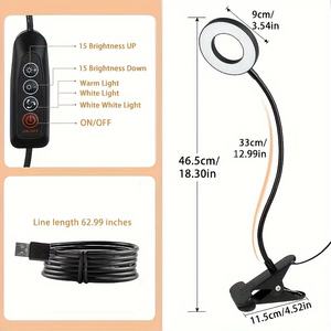 Port de charge USB lampe de table conception simple 3 Modes d'éclairage lampe de bureau d'étude à intensité variable pour la lecture lampe de photographie de travail - Product Image 4