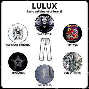 Pantaloni da <span class=keywords><strong>donna</strong></span> alla moda di fabbrica <span class=keywords><strong>Jeans</strong></span> in <span class=keywords><strong>Jeans</strong></span> larghi larghi Vintage in Denim nuovo Design Streetwear con stampa Y2K - Product Image 5