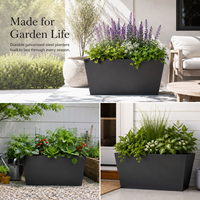 Jardinière surélevée extérieure en acier galvanisé noir thermolaqué sur mesure pour herbes et légumes – Vente en gros