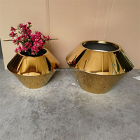 Pot de fleurs suspendu moderne en acier inoxydable doré pour balcon extérieur, grand bac à plantes pour la maison et le jardin