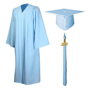 मैट लंबी आस्तीन कॉलेज और विश्वविद्यालय बहु रंग स्नातक गाउन और टासल के साथ टोपी - Product Image 4