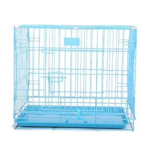 91*56*67cm single-door & double-door folding metal pink/blue dog crate