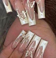 7 Grilles de Breloques pour Ongles, Motifs Fleur Rose et Blanche, Ruban et Nœud, Perles, Décorations pour Ongles, Accessoires de Manucure DIY, Ornements et Fournitures de Bijoux