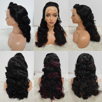 Letsfly Promotion 121$ 300% Perruques Lace Frontale Complète 13x4 Cheveux Humains Bouclés Volumineux 22 pouces 1B4 #   1B99j #   Cheveux naturels 100% humains