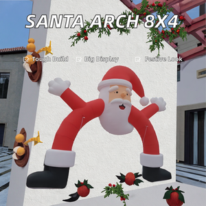 Xinmao 8*4 <strong>Christmas</strong> Advertising <strong>Inflatable</strong> Arch Decoration Santa Claus PVC Tarpaulin - Product Image 2