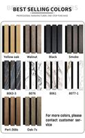 Panel dinding berlapis Akupanel ramah lingkungan seri 240 Panel akustik LED PVC kayu dalam hitam surat suara desain grafis