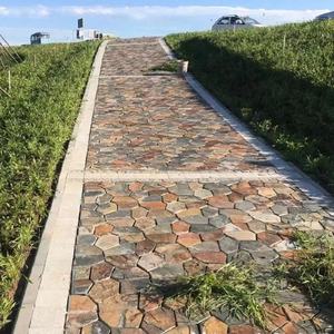 حجر جداري خارجي من الأردواز بتصميم فريد وشكل غير منتظم وسطح رمادي فاتح بتأثير تشقق الجليد - Product Image 4