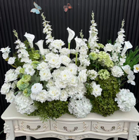 Bruidsboeket op maat gemaakt van zijden kunstmatige rozen, bloemen voor de bruidsgang en bloemen voor de vloer voor bruidsdecoratie