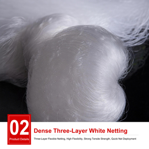 3-Layer 1.5m * 30m beyaz ipek solungill balıkçılık <span class=keywords><strong>Net</strong></span> açık balıkçılık plastik şamandıra solungill <span class=keywords><strong>Net</strong></span> lavabo <span class=keywords><strong>Net</strong></span> - Product Image 3