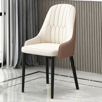 Fauteuil de salle à manger élégant à dossier haut, rembourré, avec tissu bicolore et accoudoirs, pour restaurant, hôtel, café