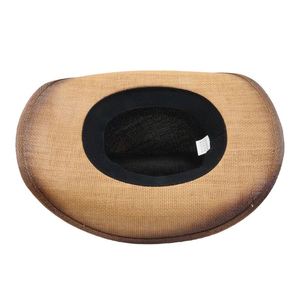 Ethnic Style Summer Jazz Hat for Men Women Hard Straw Top <b>Sunscreen</b> Sunshade Fishing Hat Casual Cowboy Hat - Product Image 5