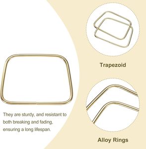 Uxcell - Asas Metálicas para Bolsos, Anillos Trapezoidales para Bolsos, Hebillas de Repuesto para Bolsos, Herrajes para Bolsos Tejidos a Mano, Unisex - Product Image 3