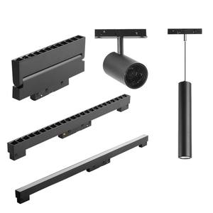 Rail magnétique à basse tension 48v, rail magnétique linéaire cob <span class=keywords><strong>led</strong></span>, éclairage de piste pour les magasins de vêtements - Product Image 5