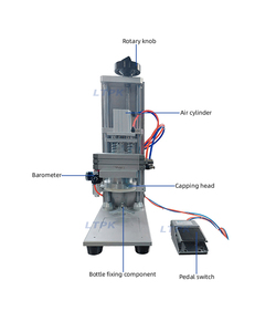 Máquina taponadora neumática semiautomática de escritorio portátil, máquina bloqueadora de sellado de tapas de botellas de vidrio de plástico, tipo taponadora, tipo taponadora - Product Image 5