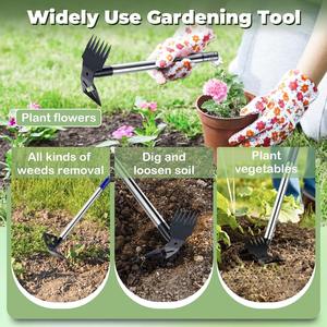 Custom Weed <b>Puller</b> <b>Tool</b> with Handle Weed Remover Weeding <b>Tool</b> Heavy Duty Manual Weed Rake and Garden Hoe Gardening Weeder <b>Tool</b> - Product Image 6