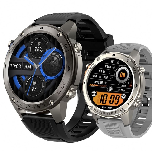 DM56 2024 Men Sport GPS Fitness tracker Smart Watch 1.43inch AMOLED and 5ATM Waterproof with Altitude Compass for Men Smartwatch