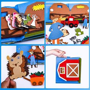 Libro de Actividades de Fieltro 3D Personalizado con Historias Montessori <span class=keywords><strong>para</strong></span> Niños en Edad Preescolar, Juguete de Aprendizaje Temprano, Color y Tamaño Personalizables - Product Image 4