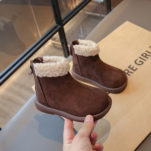 새로운 아동용 겨울 방한 및 미끄럼 방지 짧은 부츠, 플리스 안감으로 다용도이며 패셔너블한 따뜻한 신발, 외출용 - Product Image 6