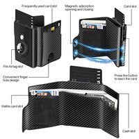 Dompet Kartu Minimalis Lipat Tiga Pria, Kulit Mikrofiber Tipis, Anti RFID, Otomatis Muncul, Tempat Kartu Pintar, Tempat AirTag