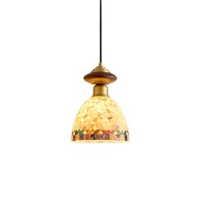 Vintage Style Pendant <b>Light</b> E27 Led Round <b>Single</b> Head Chandelier For Bedroom Dining Room Entryway - Product Image 5