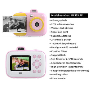 Mainan kamera instan Digital anak-anak, dengan fungsi perekaman CMOS Sensor pencitraan dan TF Media Mini kamera Digital instan Printer - Product Image 3