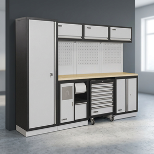 Fervi Modular Office Furniture Efficient <b>Garage</b> Shelves Solution A007E 2640x498x2000mm - Product Image 3