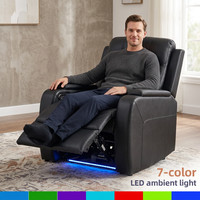 Canapé électrique moderne trois places en cuir véritable, multifonctionnel, extensible, avec fonction de relaxation et port USB, pour salon en bois