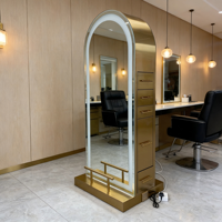 Miroir de coiffure double face de luxe moderne et durable, de forme ronde, pour salon de coiffure, station de coiffage, table de maquillage