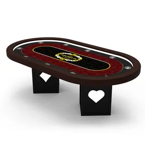 Tavolo da Poker Texas con decorazione a LED squisita YH con gambe di illuminazione Poker