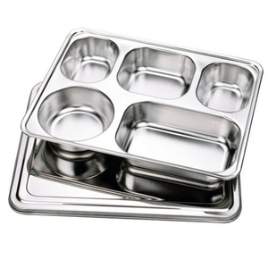 High Quality 4/5 Compartments Stainless Steel Hospital <strong>Prison</strong> Hotel School Restaurant <strong>Food</strong> <strong>Tray</strong> Serving Divided <strong>Tray</strong> Dining Plat - Product Image 3