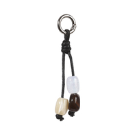 Breloque d'accessoire de sac fait main, porte-clés en perles de résine rayées multicolores avec anneau, décoration minimaliste pour sac à main et sac à dos, cadeau