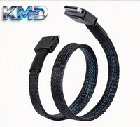 Kabel Mini SAS OCULINK 4 PC PCIe 40 Kecepatan Tinggi SFF-8611 ke SFF-8611 Konduktor Tembaga Murni Panjang 0.5m