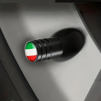 Capuchons de valve de pneu anti-poussière en aluminium avec logo époxy drapeaux allemand et italien pour voitures, motos et vélos – Accessoires de protection de valve