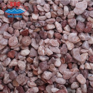 Origine du Vietnam pierre de rivière rose naturelle pavés forme ronde polie vente entière pour l'aménagement paysager extérieur - Product Image 2