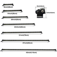 Barre LED 8-52 pouces 12V 24V Combo 36W 72W 120W 180W 240W 300W barre lumineuse LED lampe de travail pour camion SUV 4x4 accessoires de voiture