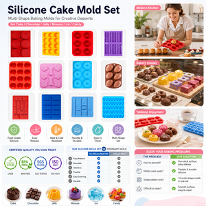 Juego de Moldes de Silicona Antiadherentes para Pasteles con Logotipo Personalizado al por Mayor, <span class=keywords><strong>Molde</strong></span> para Hornear OEM ODM con Embalaje de Marca Privada - Product Image 1