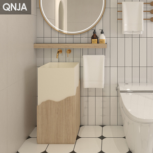 Usine En Gros Creative Art Bassin <span class=keywords><strong>Pierre</strong></span> Artificielle <span class=keywords><strong>Colonne</strong></span> Intégrée Bassin Salle De Bains Base Indépendante Lavabo Lavabo - Product Image 6