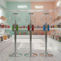 Distributeur automatique de bonbons en métal à monnayeur, distributeur de capsules de jouets, distributeur de bonbons, système de paiement par jetons avec support