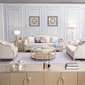 <span class=keywords><strong>Sofá</strong></span> de Cuero de <span class=keywords><strong>3</strong></span> Plazas Estilo Europeo con Mesa de Centro de Madera Simple para <span class=keywords><strong>Sofá</strong></span> Individual y Doble, Combinación para Sala de Estar - Product Image 3