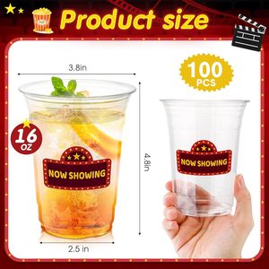 Gobelet en plastique PET transparent avec couvercle, personnalisable avec logo, pour boissons, bubble tea, café, glace, boba, 8, 12, 16, 32 oz, vente en gros - Product Image 2