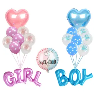 Boy? girl group Gender Reveal Aluminum film balloon set boy girl reveal party