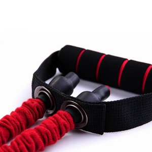 Hot Sale Straight TPE Pull Elastic Rope with Fabric Sleeve Covered Resistance <b>Band</b> 10-30LB Home <b>Workout</b> for Women & Men - Product Image 6