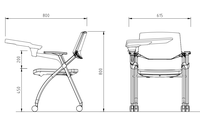Chaise d'étude pliable moderne pour salle de classe avec table d'écriture et fonction de bascule pour l'entraînement