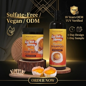 Champú y Mascarilla Capilar Nutritivos con Ingredientes Naturales <span class=keywords><strong>de</strong></span> Yema <span class=keywords><strong>de</strong></span> <span class=keywords><strong>Huevo</strong></span> y Miel, Tratamiento Capilar para Reparación Intensa <span class=keywords><strong>de</strong></span> la Humedad y Brillo, Set <span class=keywords><strong>de</strong></span> Champú - Product Image 4