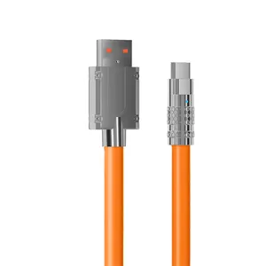 Câble de données de veste TPE souple de haute qualité 6.0MM 6A câble en alliage de zinc usb a à c câble de charge pd
