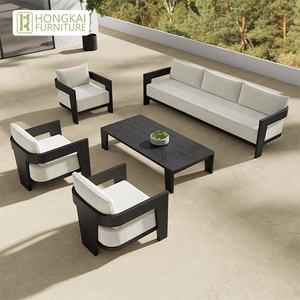 एल्यूमीनियम गार्डन सोफे सेट आउटडोर फर्नीचर एल्यूमीनियम सोफे पैटियो धातु फ्रेम सोफा सेट - Product Image 6