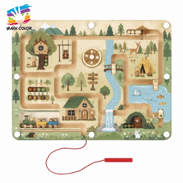 2026 New Wooden Forest Themed Maze Board Game for 2 4 Years Old Toddlers Educational Fine Motor Skills Toy Eco-Friendly