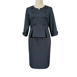 Vestidos de Oficina Formales y Elegantes para Mujer, Tallas Grandes, Silueta Recta, con Botones, Servicio ODM, Casuales y de Negocios - Product Image 4